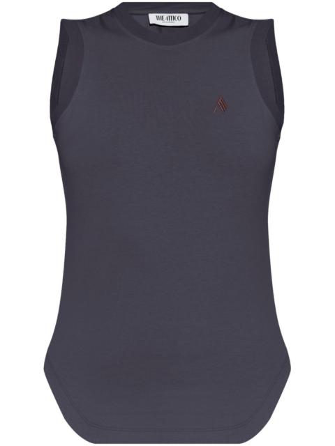 THE ATTICO logo-embroidered top