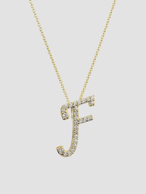 ROBERTO COIN Women's Tiny Treasures Script Initial 18K Yellow Gold, Ruby & 0.24-0.34 TCW Diamond Pendant Necklace