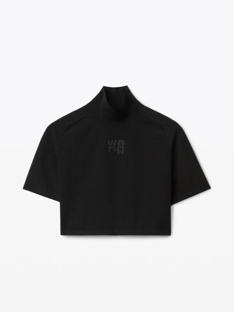 Alexander Wang SHORT SLEEVE TURTLENECK IN BODYCON NYLON