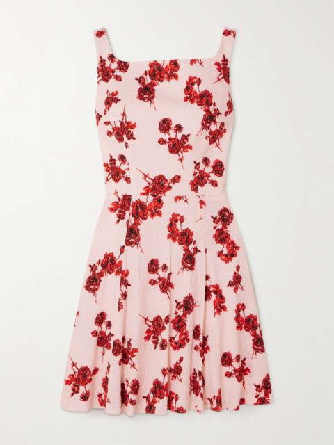 EMILIA WICKSTEAD Panna pleated floral-print cotton-blend crepon mini dress