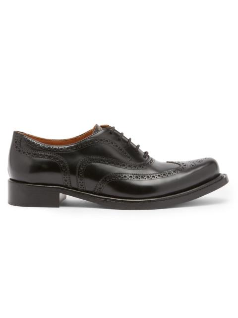 VERSACE Men's Brogue Leather Oxford Loafers - Black