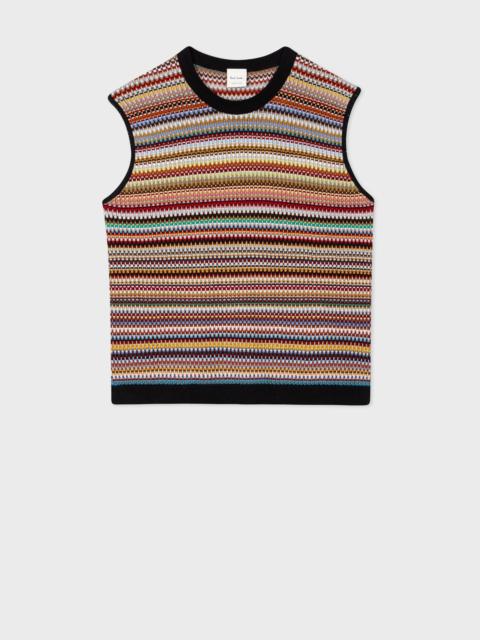 Paul Smith 'Signature Stripe' Crochet Vest Top