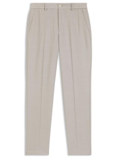 BOSS TAPERED-FIT PANTS IN MICRO-PATTERNED VIRGIN WOOL