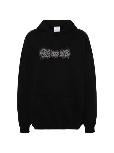VETEMENTS studded-logo cotton-blend hoodie
