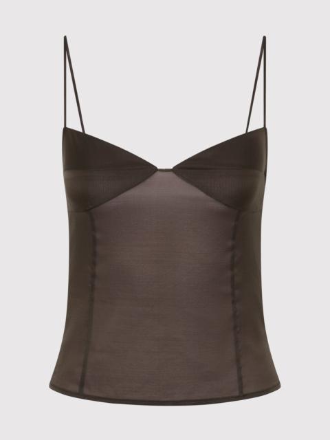 Transparent Silk Cami - Black Olive