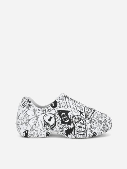 Graffiti-print rubber Toy sneakers