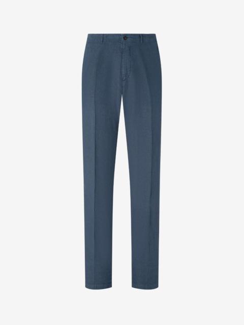 CORNELIANI Blue pure linen trousers