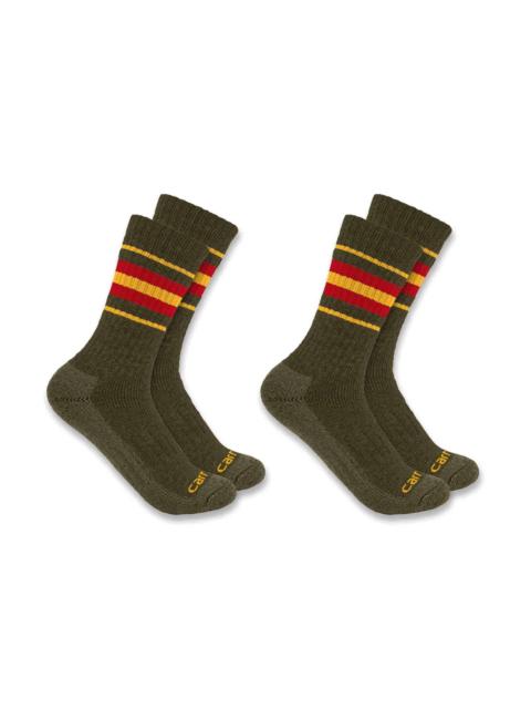 Carhartt Women's Heavyweight Synthetic-Wool Blend Crew Sock 2-Pack