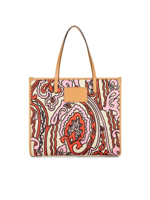 paisley-print tote bag