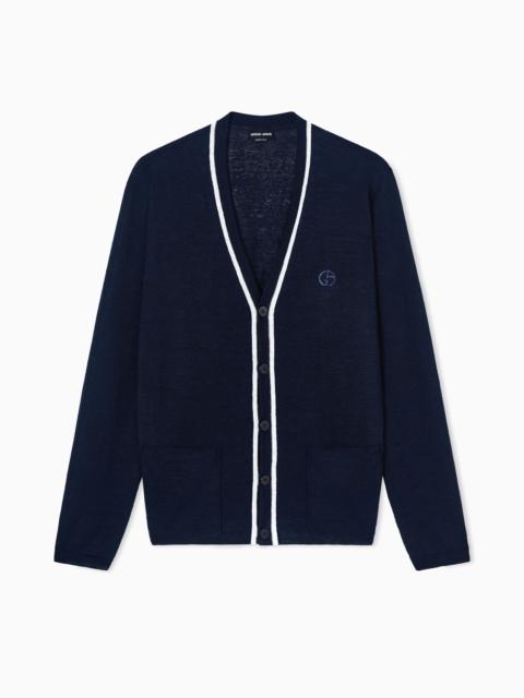 GIORGIO ARMANI LINEN AND SILK CARDIGAN