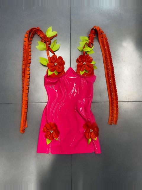 POSTER GIRL HIBISCUS FLORAL LATEX DRESS