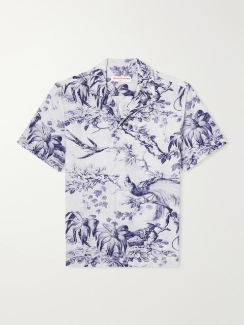 ORLEBAR BROWN Maitan Camp-Collar Printed Linen Shirt