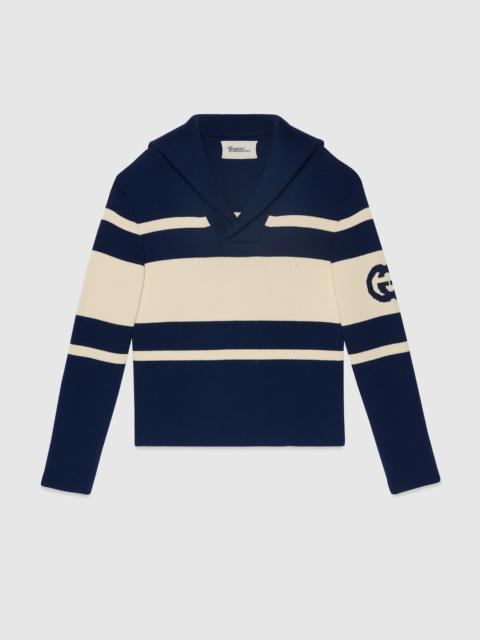 Knit cotton sweater with Interlocking G
