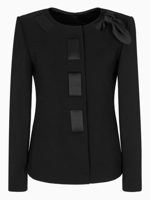 satin-bow detail blazer