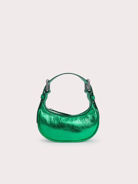 BY FAR Mini Soho Clover Green Metallic Leather