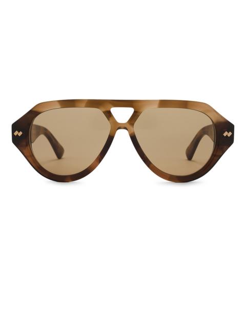 Bottega Veneta Bold Ribbon Stud Pilot Sunglasses
