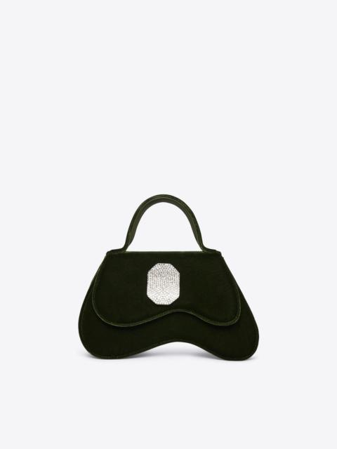 MALONE SOULIERS Divine Pine Green Velvet Bag with Crystal Ornament