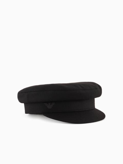 EMPORIO ARMANI Wool cloth beret with visor