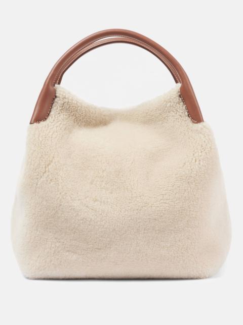 Loro Piana Bale Large faux shearling bucket bag