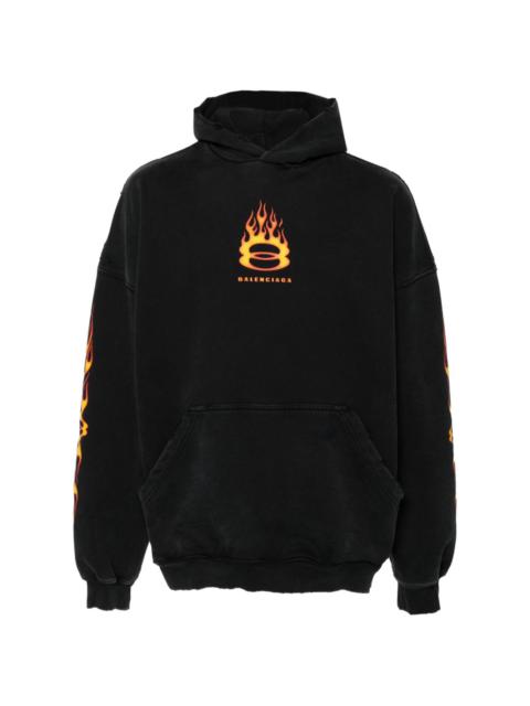 BALENCIAGA logo-print cotton hoodie