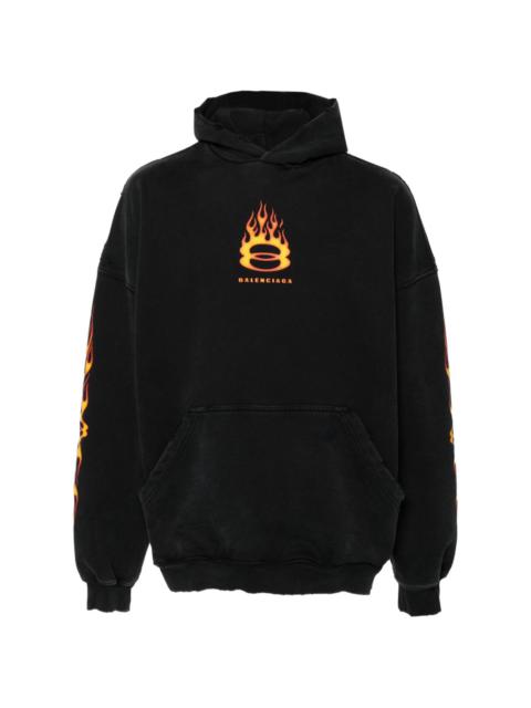 logo-print cotton hoodie