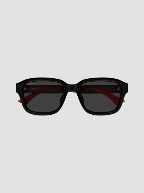 GUCCI Men's New Pop Web 55MM Square Sunglasses - Black