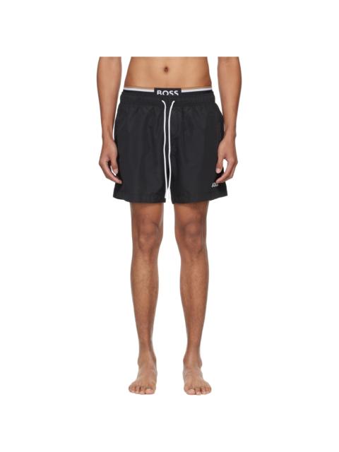 BOSS Black Stripe Swim Shorts