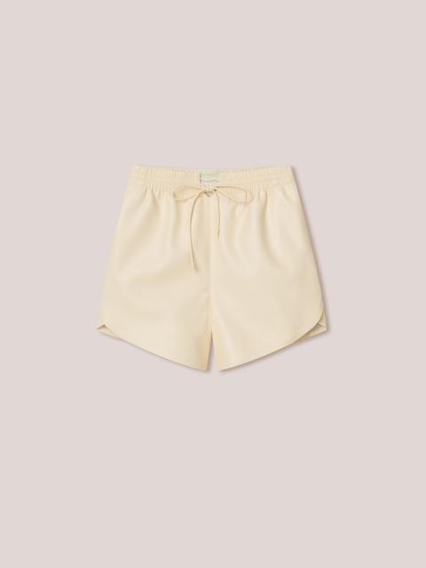 Nanushka JANNA - Vegan leather drawstring shorts - Vanilla