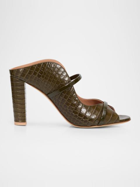MALONE SOULIERS 85mm Norah Croc-Embossed Leather Mule Sandals