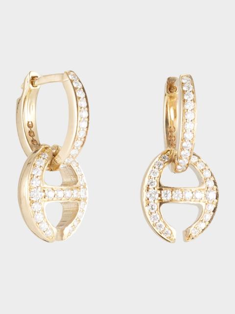 HOORSENBUHS® 18K Yellow Gold Klasp Earrings with White Diamonds
