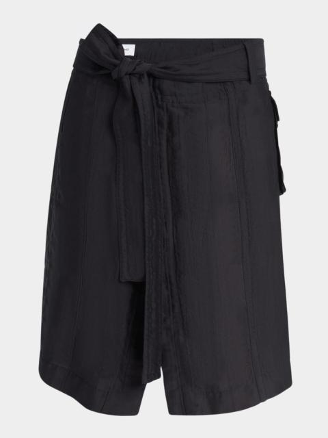 FERRAGAMO Triple Silk Organdie Belted Skirt