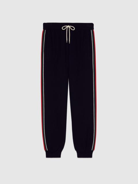 GUCCI Wool jersey jogging pant with Web