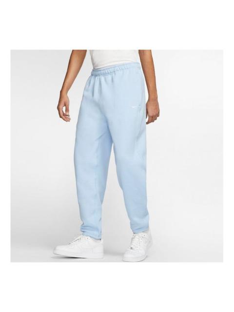 Nike Lab Solid Color Fleece Lined Bundle Feet Casual Sports Long Pants Blue CD6394-436