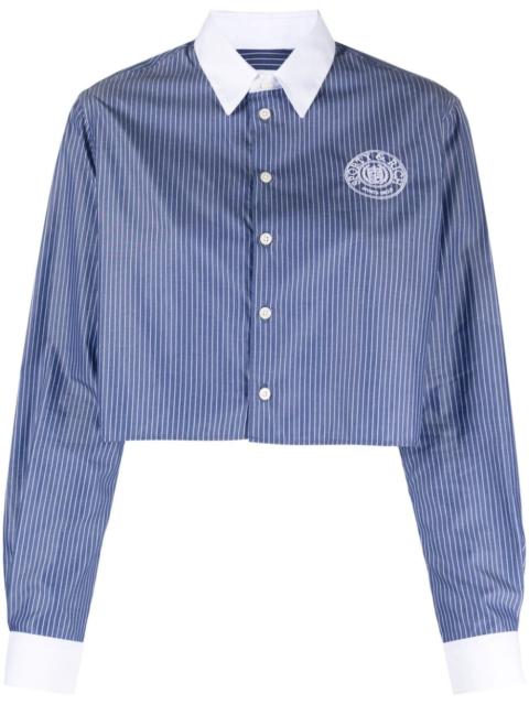 Sporty & Rich Conneticut logo-print striped shirt