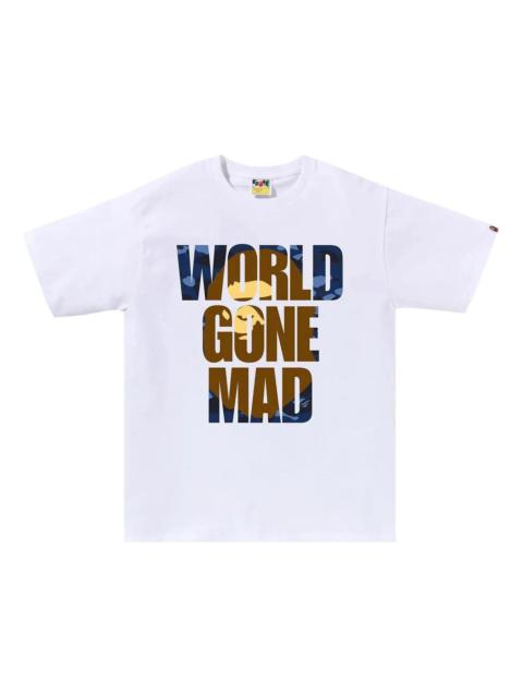 A BATHING APE® 백색 Camo WGM Ape 머리 Overlap 티셔츠