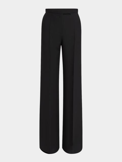 Valentino High-Rise Crepe Wide-Leg Pants