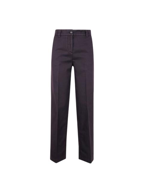 cotton straight-leg trousers