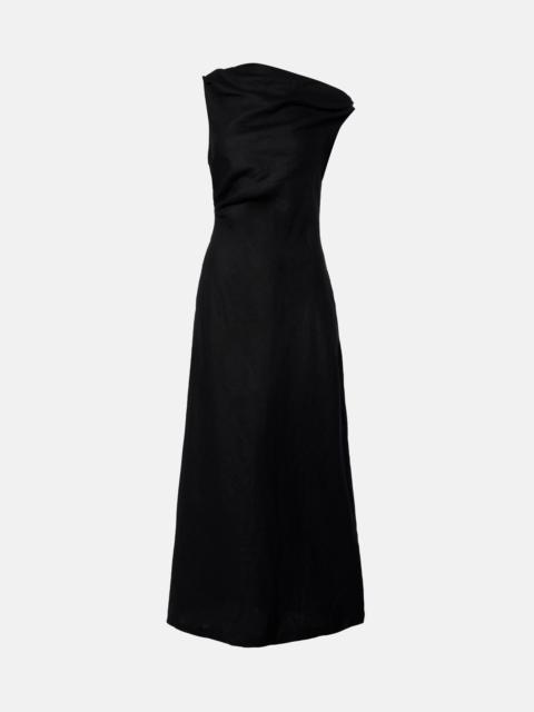 FAITHFULL Sius asymmetric linen midi dress