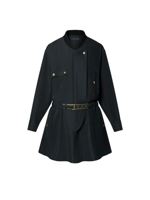 Louis Vuitton Oversized Belt Calfskin Utility Dress BLACK. Size 40