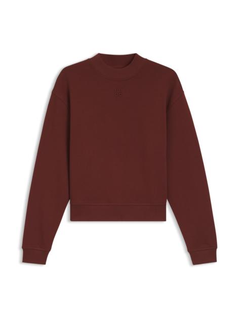 HUGO COTTON-TERRY SWEATSHIRT WITH STACKED-LOGO EMBROIDERY