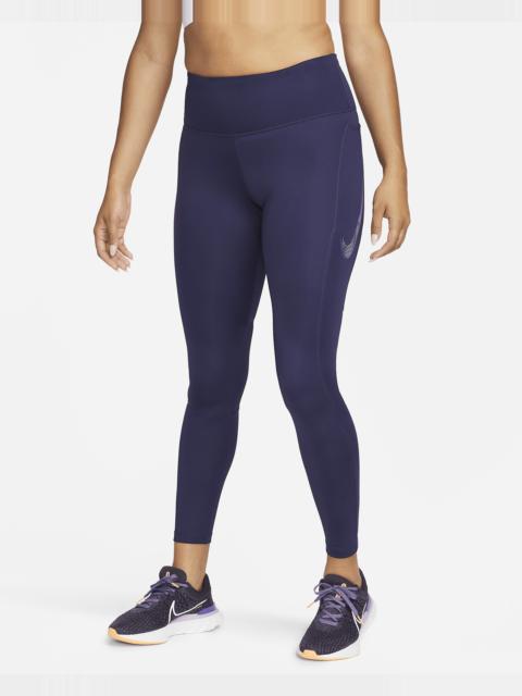Nike Women's Fast Mid-Rise 7/8 Graphic Leggings with Pockets