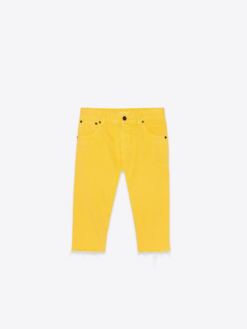 SAINT LAURENT long bermuda shorts in bright yellow stonewash denim