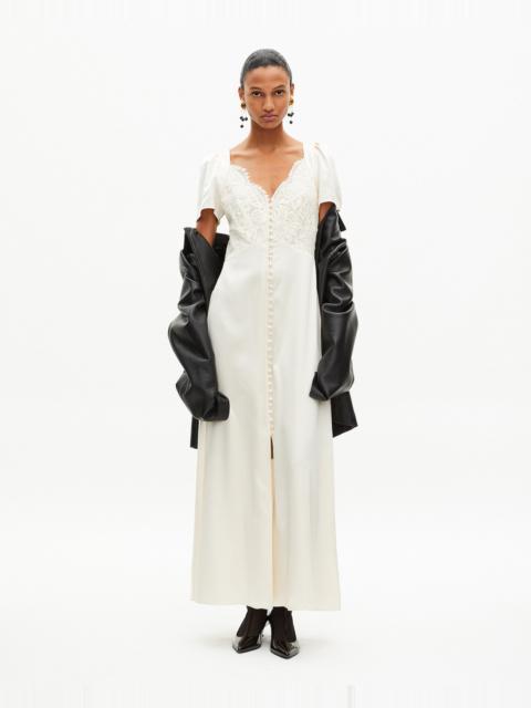 The Kooples LONG SILK DRESS WITH ECRU LACE
