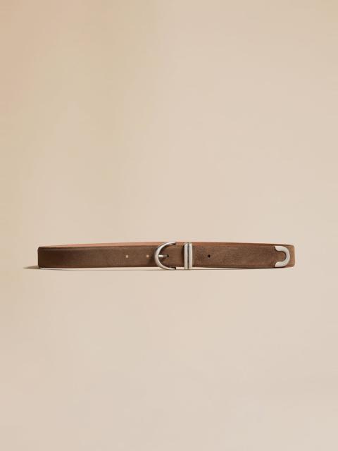 The Bambi Belt in Toffee Suede with Silver