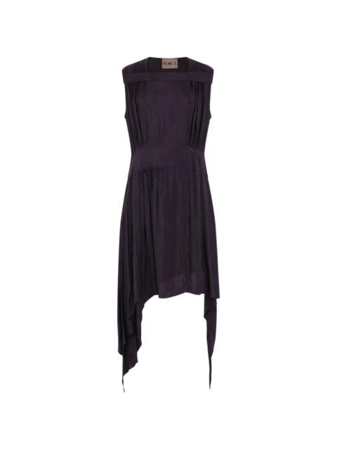 Plan C draped sleeveless midi dress
