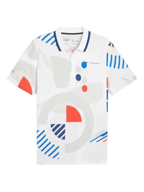 PUMA x BMW M Motorsport AOP geometric-print polo shirt
