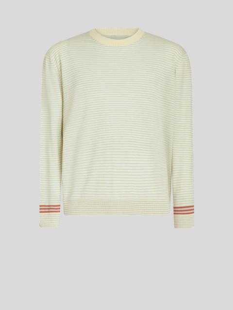 Etro STRIPED COTTON AND CASHMERE SWEATER