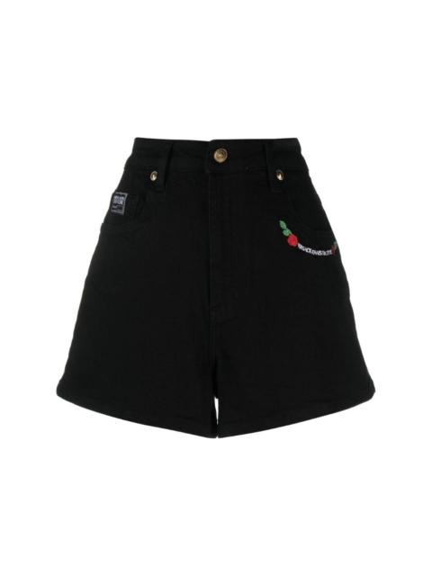VERSACE JEANS COUTURE embroidered-logo mini shorts