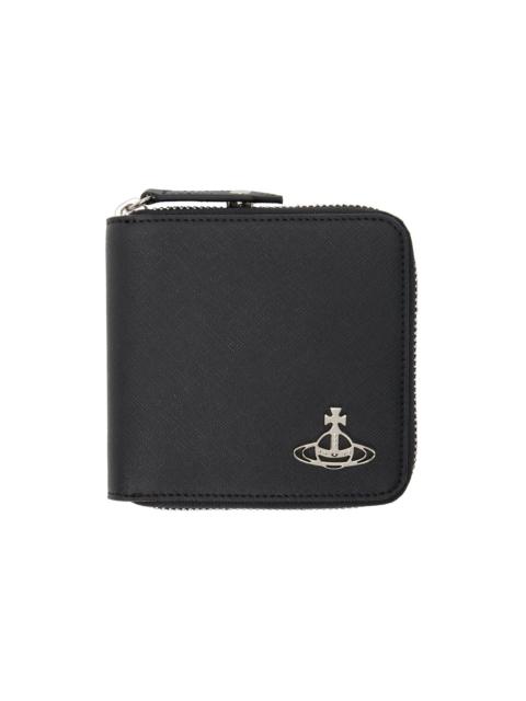 Black Saffiano Biogreen Rounded Square Wallet