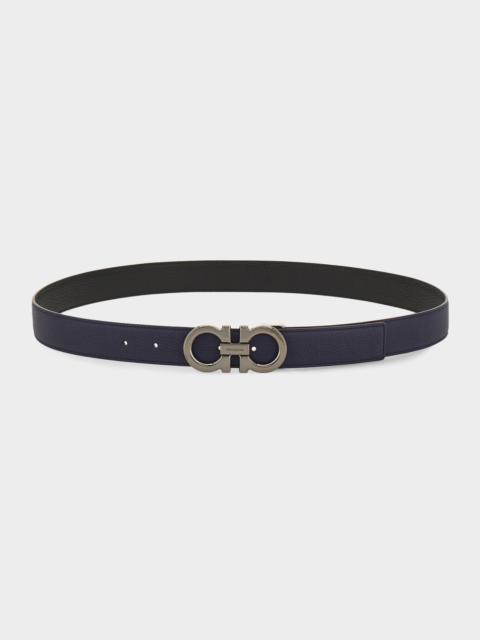 FERRAGAMO Men & apos;s Double Gancini Reversible Leather Belt